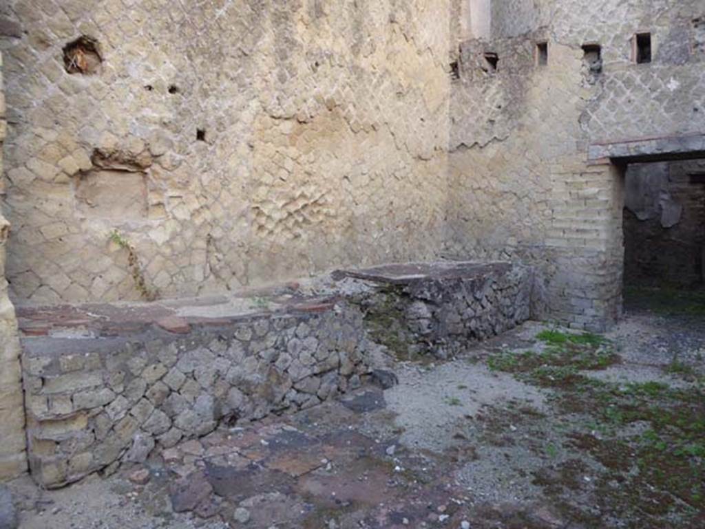 Ins. Orientalis II.18, Herculaneum. October 2014. Looking towards north wall, and north-east corner. 
On the floor of the room are tiles.  Photo courtesy of Michael Binns.


