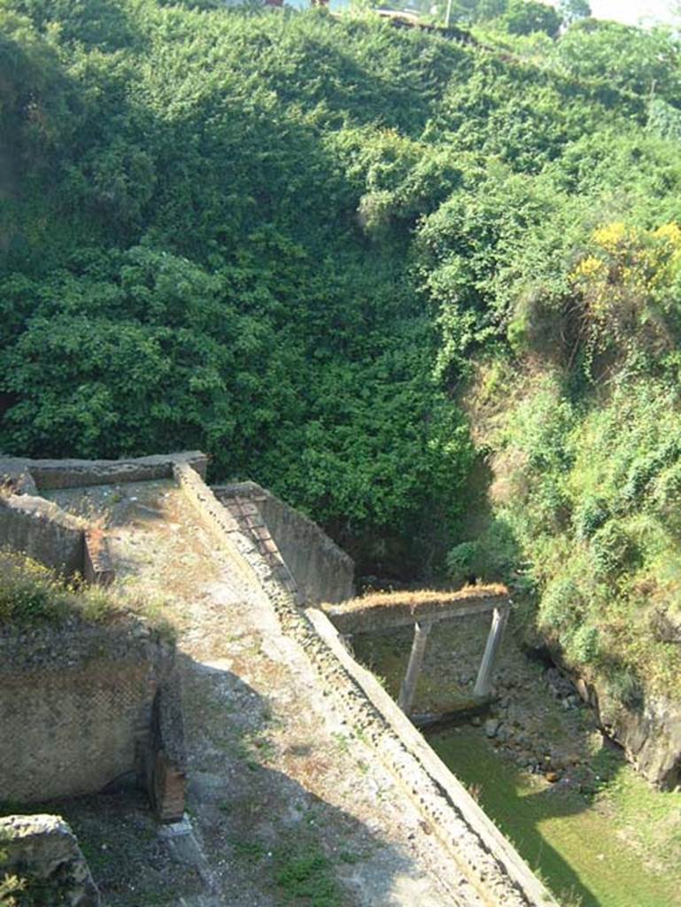 Ins. Orientalis II 4, Herculaneum, May 2001. Looking south-east from roadway above. 
Photo courtesy of Current Archaeology.

