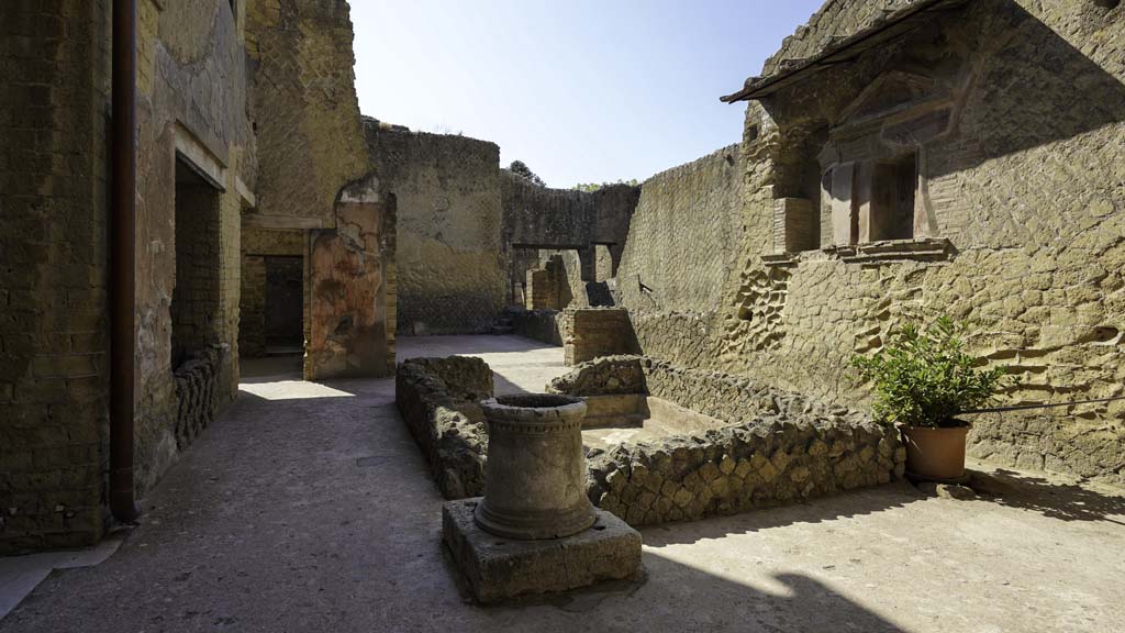 VI.29 Herculaneum, August 2021. Looking east across atrium 9. Photo courtesy of Robert Hanson.