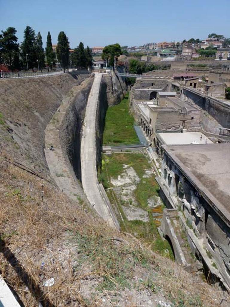 Herculaneum, June 2012. Looking west from roadway above original beach-front.
Photo courtesy of Michael Binns.
