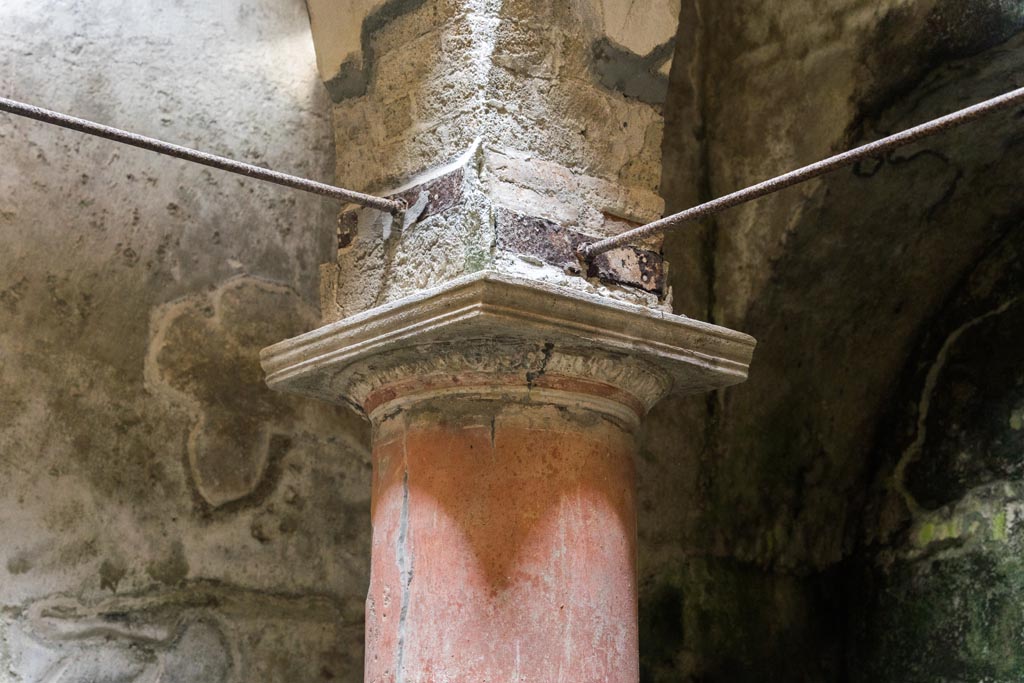 Herculaneum Suburban Baths. October 2023. Column in atrium. Photo courtesy of Johannes Eber. 