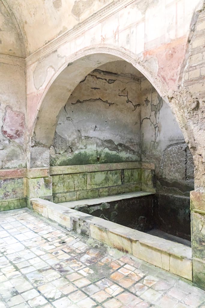 Herculaneum Suburban Baths. October 2023. 
Looking towards north end of cold pool in frigidarium. Photo courtesy of Johannes Eber. 
