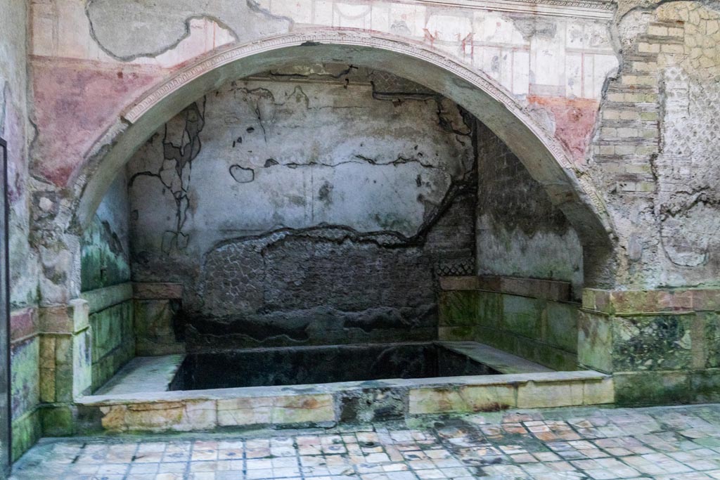 Herculaneum Suburban Baths. October 2023. Frigidarium, looking east towards the cold bath. Photo courtesy of Johannes Eber. 