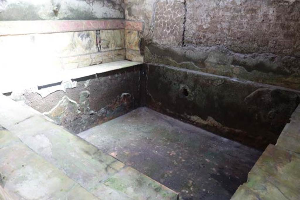 Suburban Baths, Herculaneum. June 2014. Frigidarium, looking towards the cold bath.  Photo courtesy of Michael Binns.
