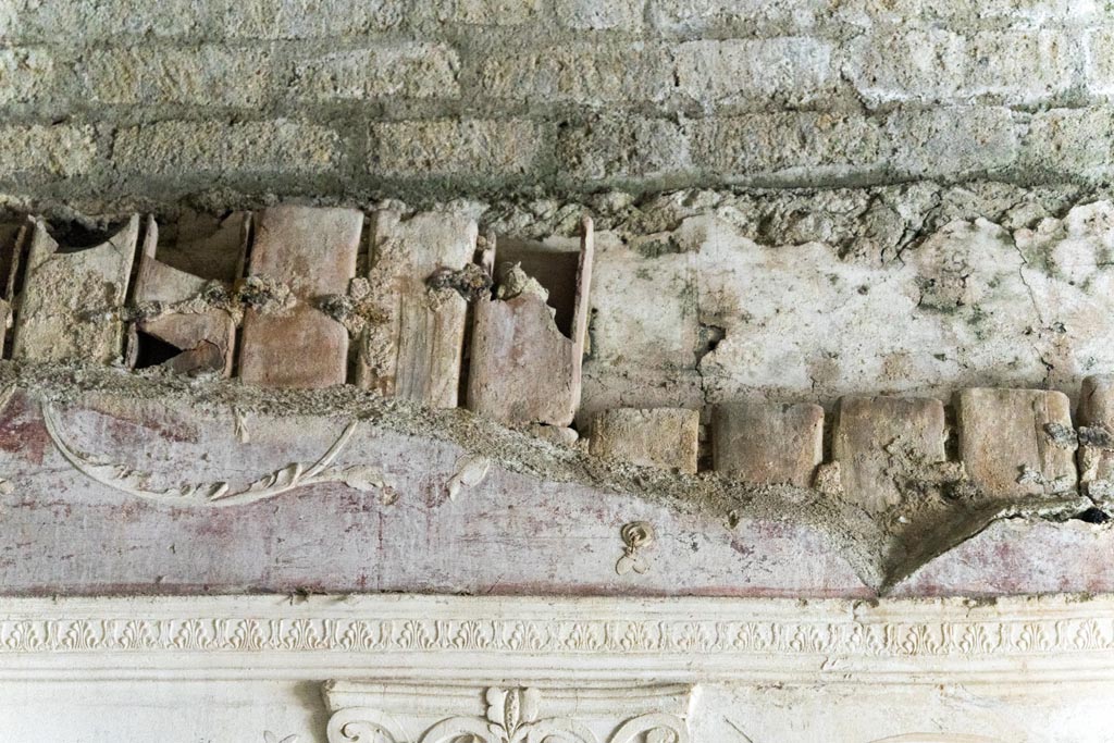 Herculaneum Suburban Baths. October 2023. Detail of heating ducts in upper east wall of tepidarium. Photo courtesy of Johannes Eber. 

