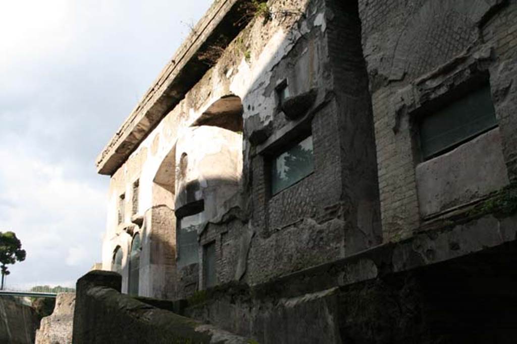 Suburban Baths, Herculaneum, February 2007. Exterior south side of Baths, with access to beachfront. 
Photo courtesy of Nicolas Monteix.

