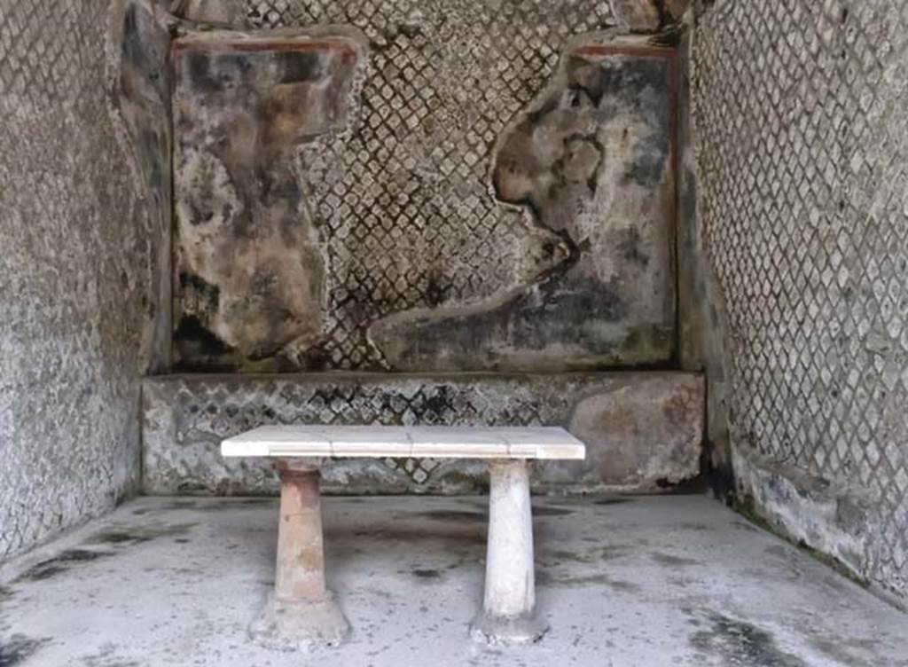 Herculaneum, April 2018. Sacred Area terrace, looking north in the shrine of Venus. Photo courtesy of Ian Lycett-King. 
Use is subject to Creative Commons Attribution-NonCommercial License v.4 International
