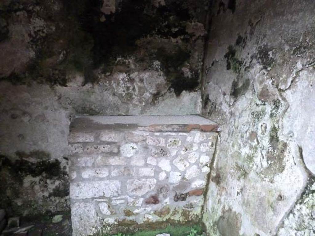 Herculaneum, September 2015. Sacred Area terrace, podium near north-west corner.