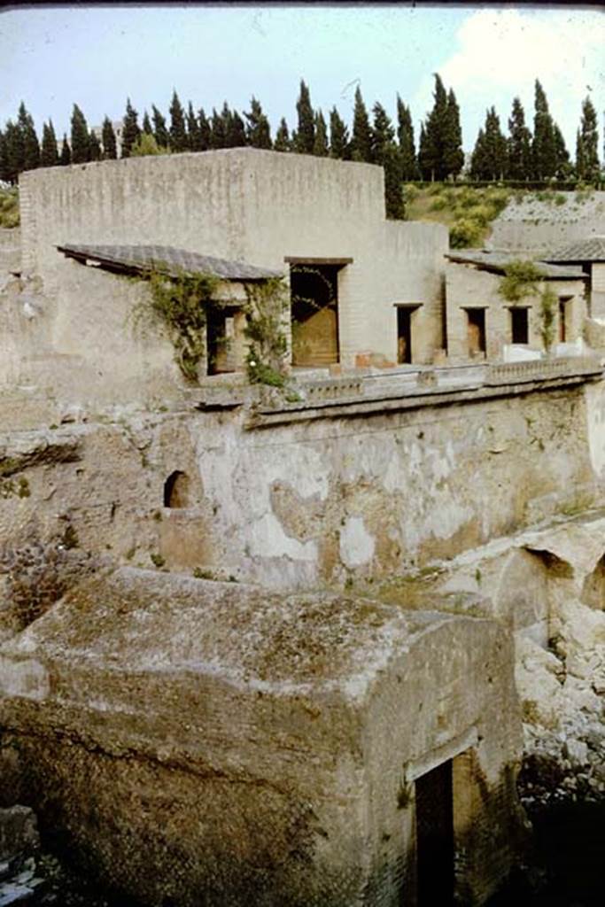 Herculaneum, 1961. Looking from the shrine of Venus in the Sacred Area towards the rear of the House of the Mosaic Atrium. Photo by Stanley A. Jashemski.
Source: The Wilhelmina and Stanley A. Jashemski archive in the University of Maryland Library, Special Collections (See collection page) and made available under the Creative Commons Attribution-Non Commercial License v.4. See Licence and use details. J61f0600
