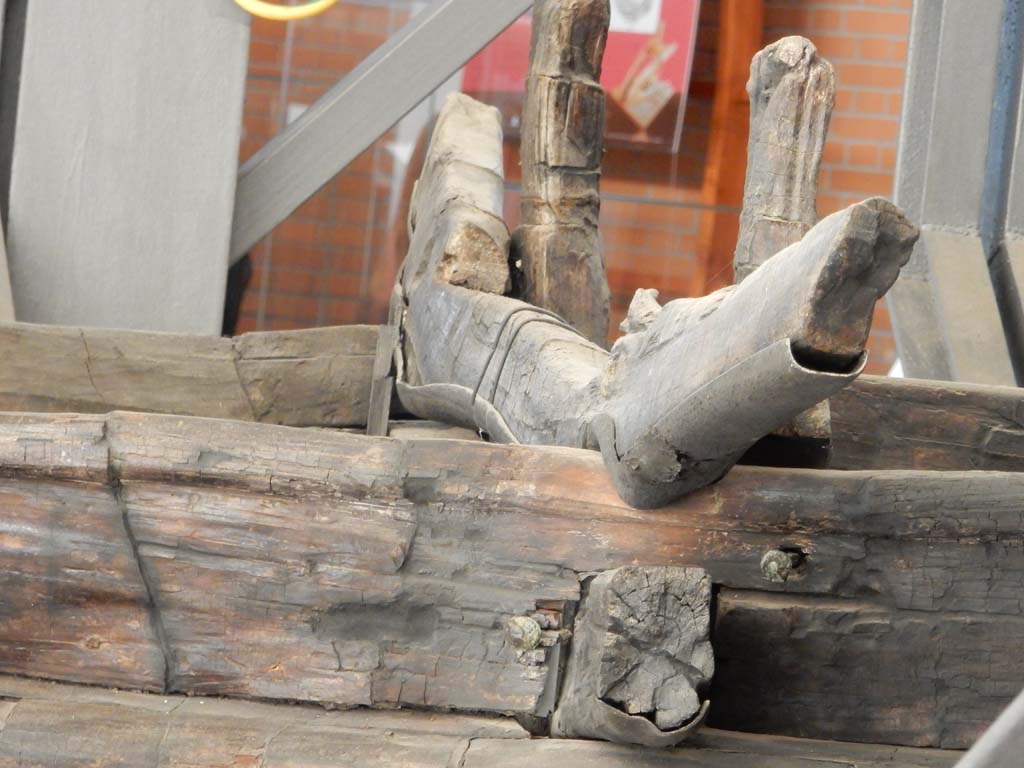 Herculaneum, June 2019. Exterior detail of element for attaching the rudder. Photo courtesy of Buzz Ferebee.