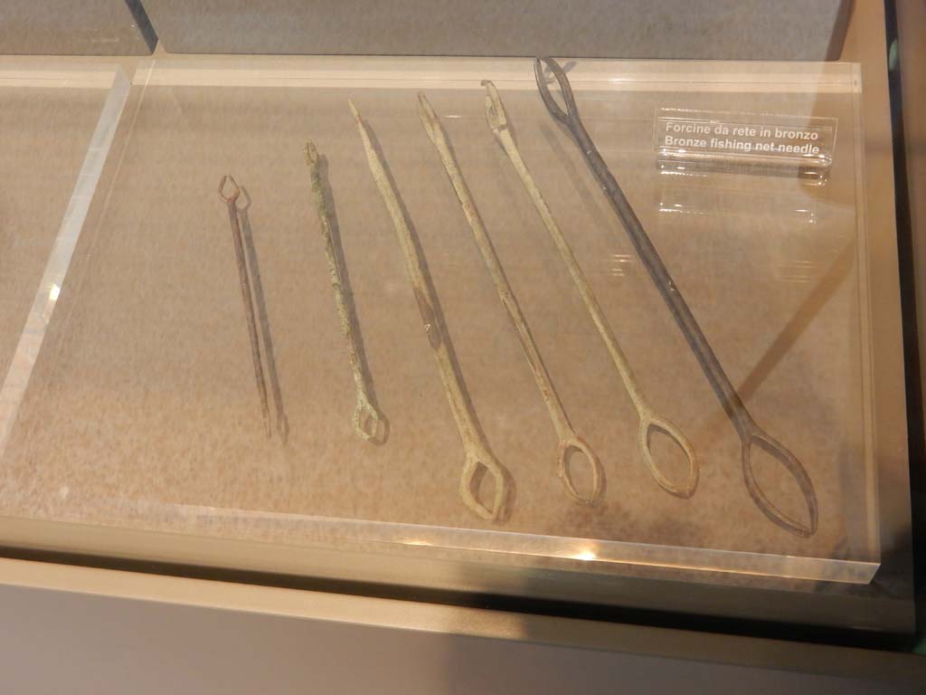 Herculaneum, June 2019. Bronze fishing net needles. Photo courtesy of Buzz Ferebee.

