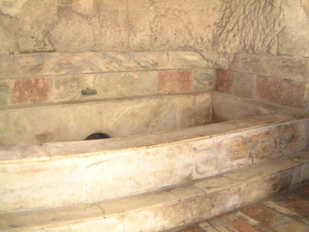 Suburban Baths, Herculaneum, May 2001. Hot plunge bath in original smaller caldarium.  Photo courtesy of Current Archaeology.
