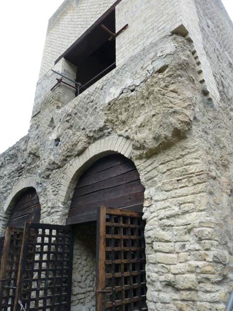 Beachfront, Herculaneum, September 2015. Boatshed 1, lower and upper level.