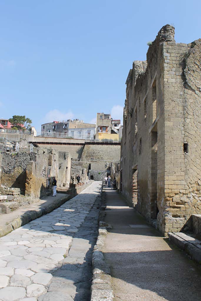 Cardo V, Herculaneum. March 2014. Looking north from near Ins.Or.II.6, on right.  
Foto Annette Haug, ERC Grant 681269 DÉCOR
