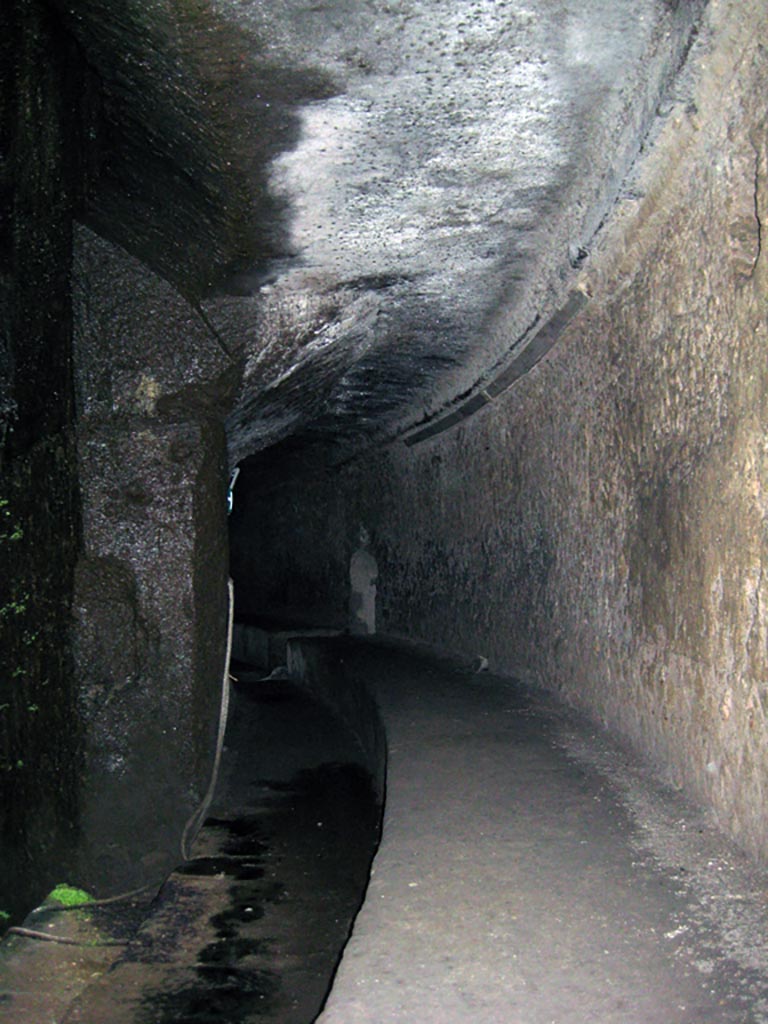 Herculaneum Theatre, July 2009. Cavea. Photo courtesy of Sera Baker.