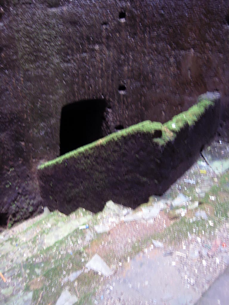 Herculaneum Theatre, July 2009. 
Central cavea of the theatre, see above painting by Gigante. Photo courtesy of Sera Baker.
