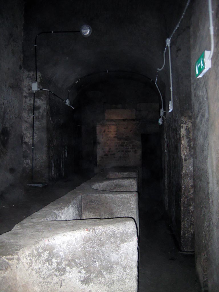 Herculaneum Theatre, July 2009. Proscenium. Photo courtesy of Sera Baker.