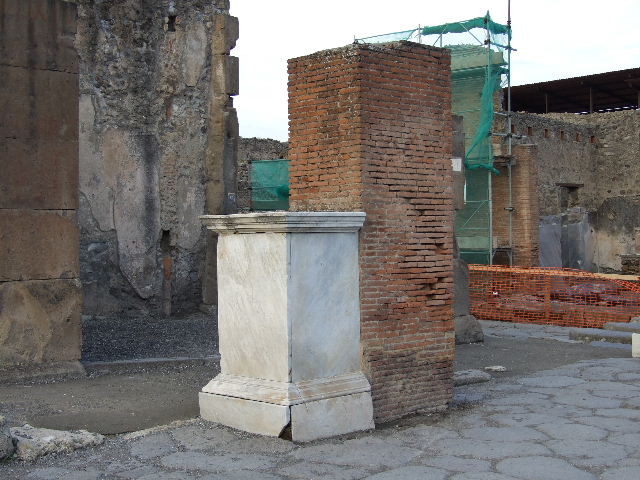 Arch of Marcus Holconius Rufus. September 2010. North-west pillar, south side. Photo courtesy of Drew Baker.