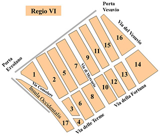 pompeii pompeji pompeya plan regio VI regio 6