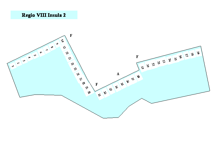 Pompeii Regio VIII(8) Insula 2. Plan of entrances 1 to 39