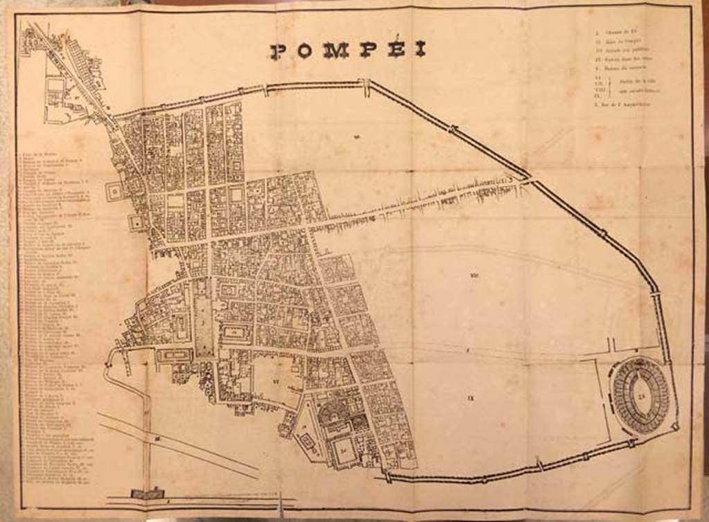 Pompeii guide by Scafati 1876. Plan. Photo courtesy of Rick Bauer.