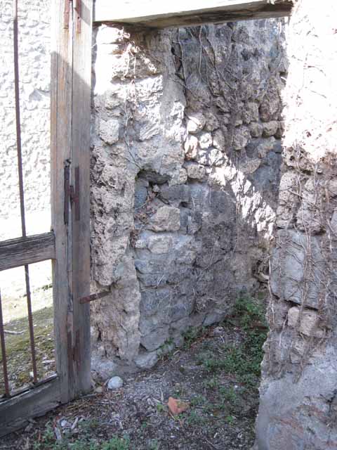 I.2.17 Pompeii.  March 2009. Lararium Niche of coloured marble, in east wall of fauces.
