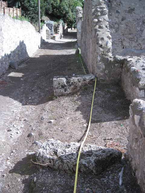 I.2.21 Pompeii.  March 2009.  Looking north west through entrance into Thermopolium, with I.2.20 at the rear.
