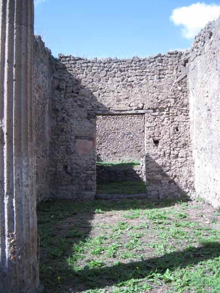 I.2.28 Pompeii. September 2010. Looking north across atrium, towards tablinum with doorway in the centre of its north wall. Photo courtesy of Drew Baker.
