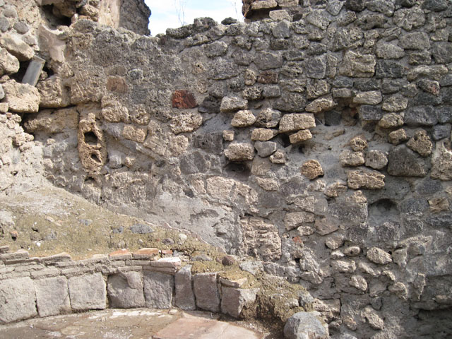 I.3.1 Pompeii. September 2010. Looking west across bakery room towards Via Stabiana from oven room. Photo courtesy of Drew Baker.