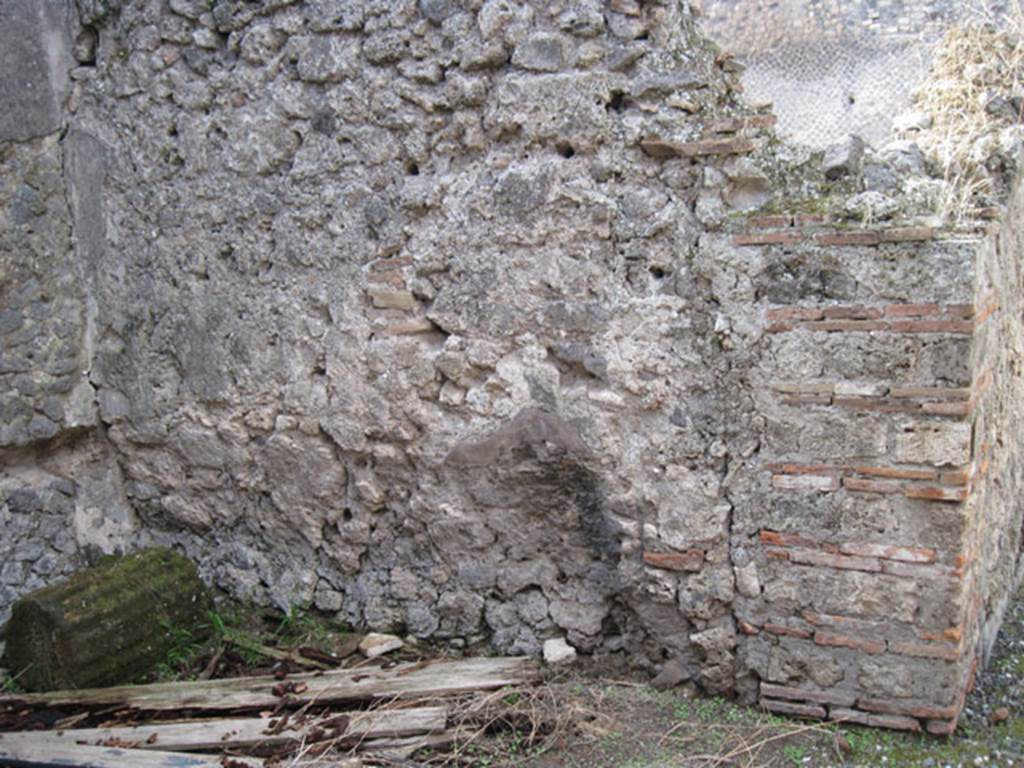 I.3.1 Pompeii. September 2010. West wall of rear room, with entrance doorway on right. 
Photo courtesy of Drew Baker.
