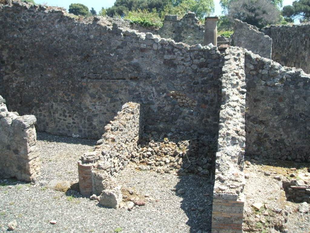 I.3.10 Pompeii. May 2005. Three rooms on the south side of the rear, taken from I.3.16