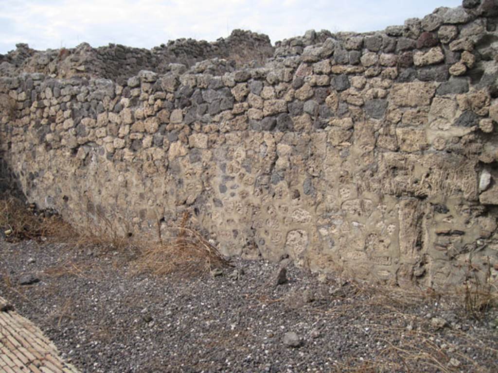 I.3.10 Pompeii. September 2010. North wall and north-west corner of room at rear of property. Photo courtesy of Drew Baker.