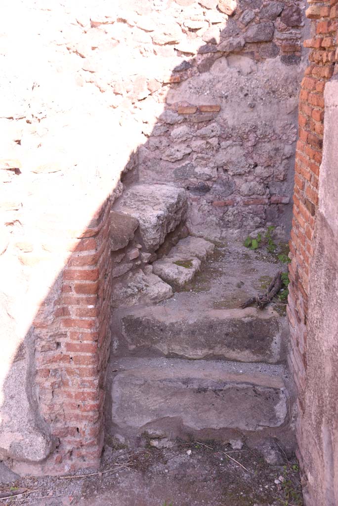 I.4.14 Pompeii. October 2019. Steps to upper floor in south-east corner.
Foto Tobias Busen, ERC Grant 681269 DCOR.
