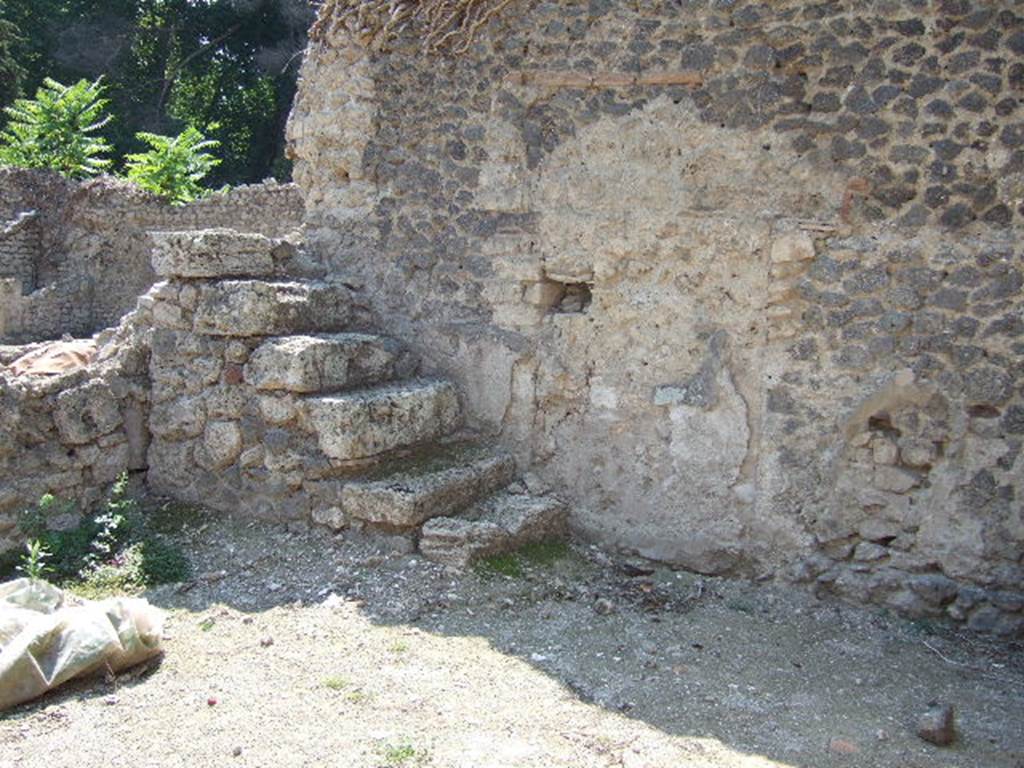 I.5.2 Pompeii. September 2005. Steps to upper floor against west wall of anteroom.