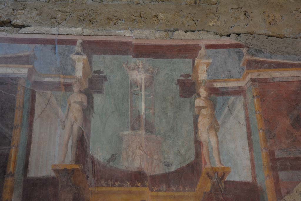 I.6.2 Pompeii. September 2019. Detail from upper centre of north wall.
Foto Annette Haug, ERC Grant 681269 DÉCOR.
