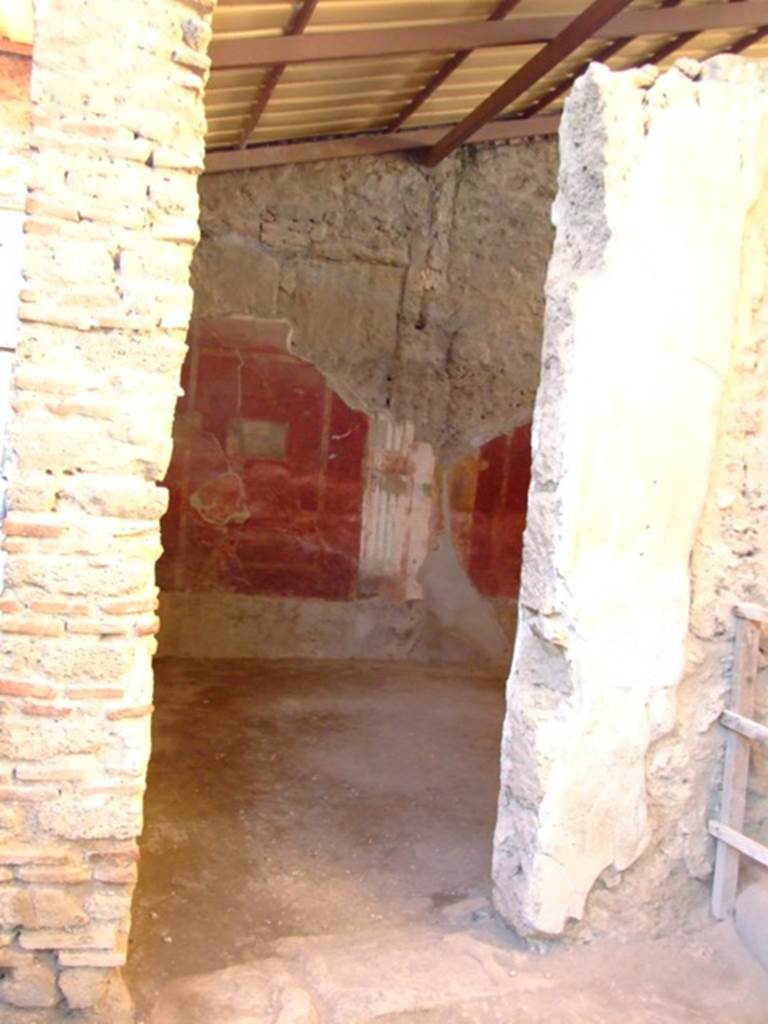 I.6.4 Pompeii. March 2009. Doorway to room 2, triclinium.