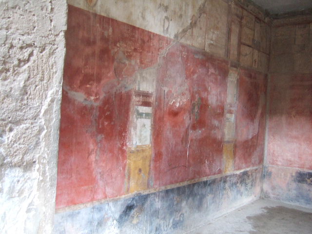 I.6.7 Pompeii. December 2005. North wall of oecus to east of atrium. 