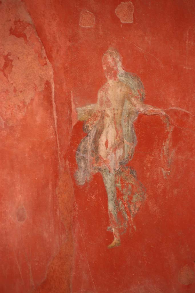 I.6.7 Pompeii. September 2017. Painted figure in centre on north wall in large oecus. 
Photo courtesy of Klaus Heese.
