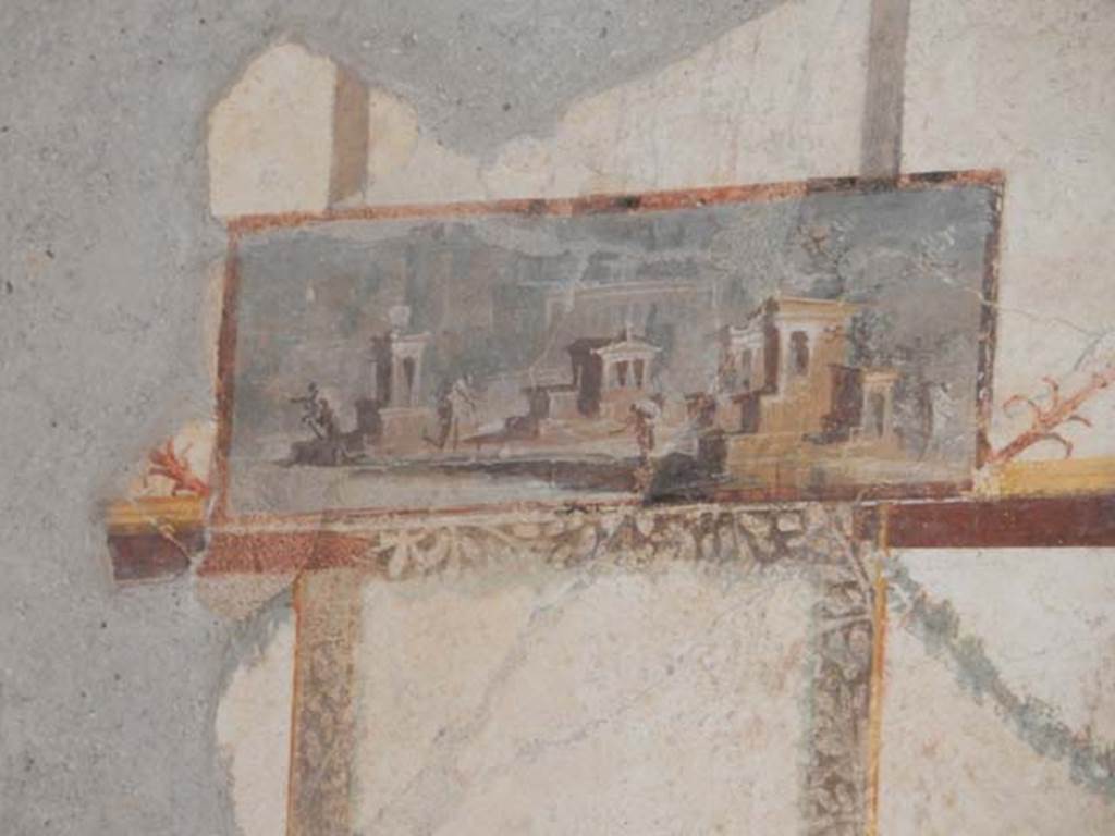 I.6.7 Pompeii. May 2016. Detail of painted panel from east end of south wall.   Photo courtesy of Buzz Ferebee. 
