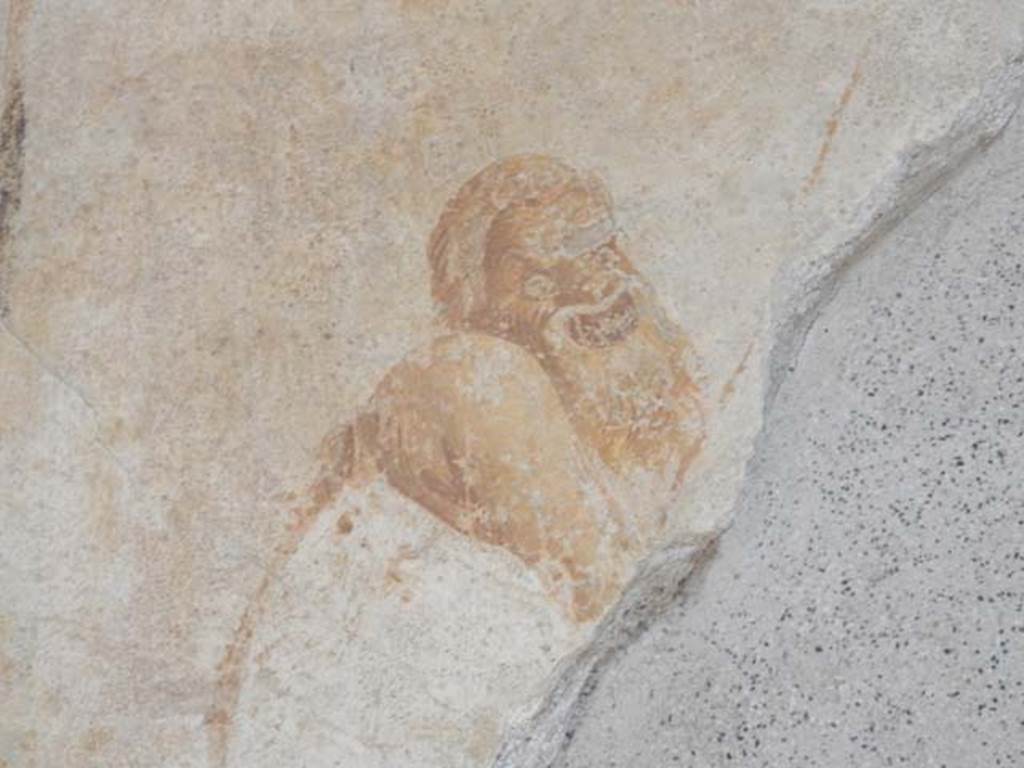 I.6.11 Pompeii. May 2015. Detail from wall painting on west end of north wall of atrium.  Photo courtesy of Buzz Ferebee.
