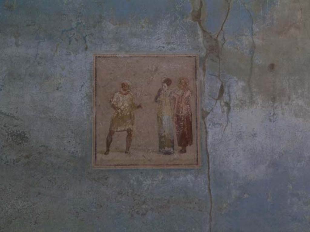 I.6.11Pompeii. October 2004. East wall of atrium, wall painting of theatrical scene. Photo courtesy of Nicolas Monteix.