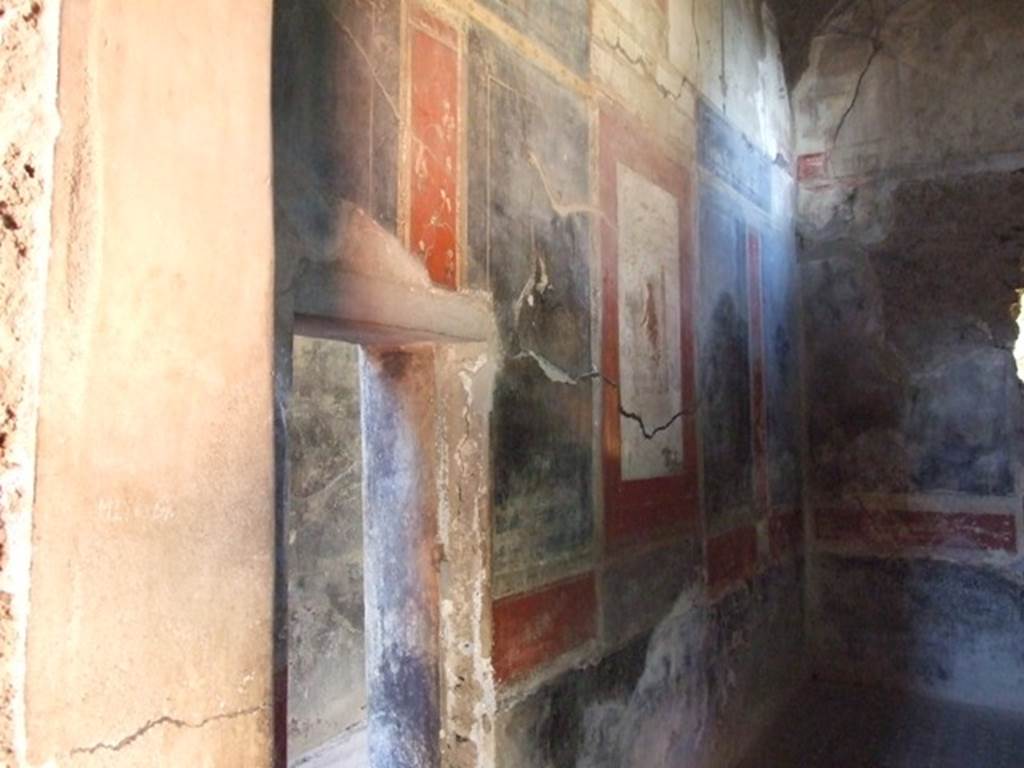 I.6.15 Pompeii.  March 2009. Room 12, west wall, with doorway to corridor, room 7.