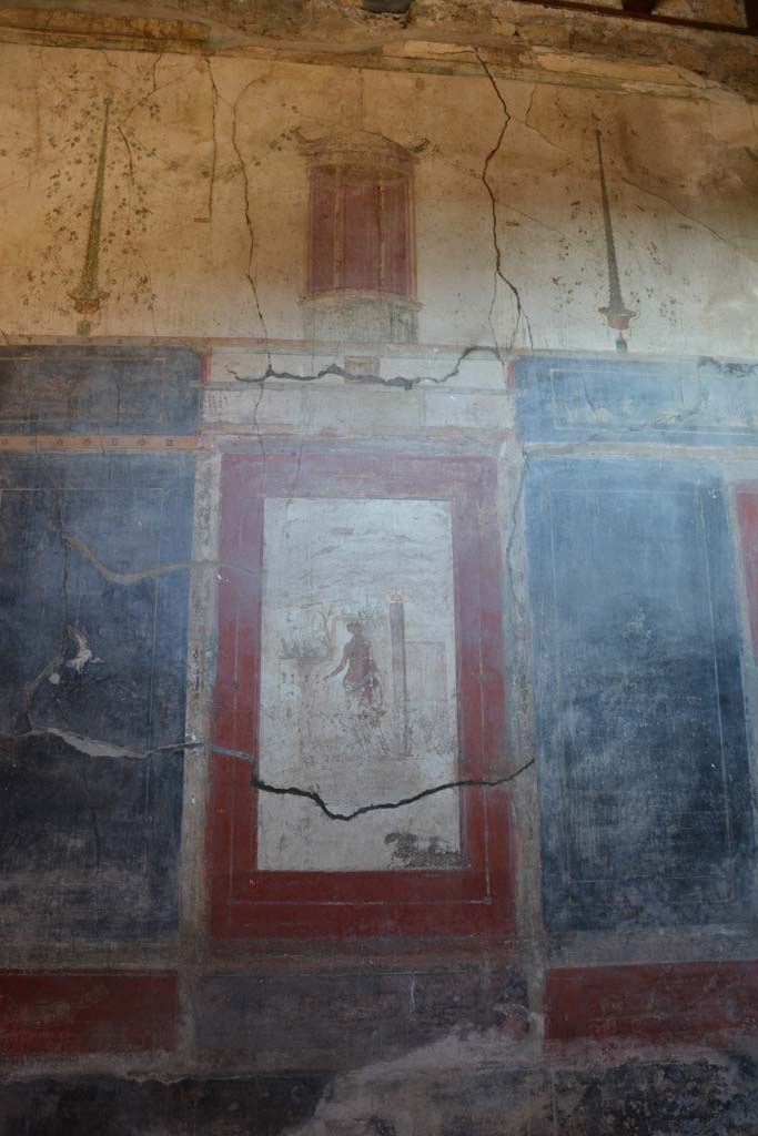 I.6.15 Pompeii. October 2019. Room 12, central panel and upper west wall.               
Foto Annette Haug, ERC Grant 681269 DCOR

