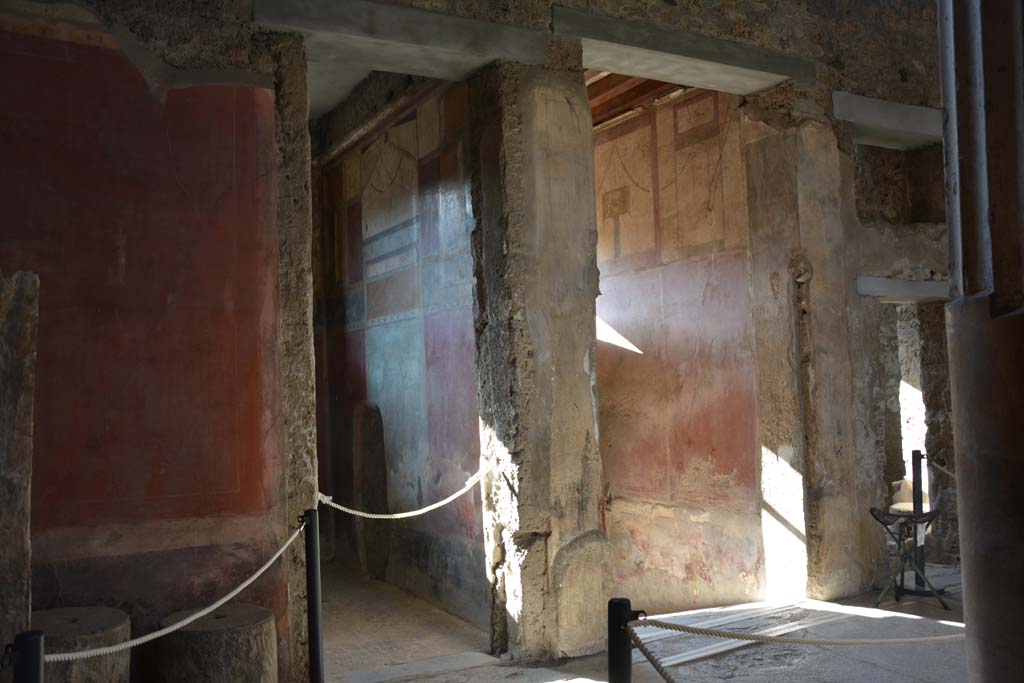 I.6.15 Pompeii. October 2019. 
Room 4, looking south in atrium towards doorway to room 13, on left, on east side of entrance corridor, centre right.        
Foto Annette Haug, ERC Grant 681269 DCOR

