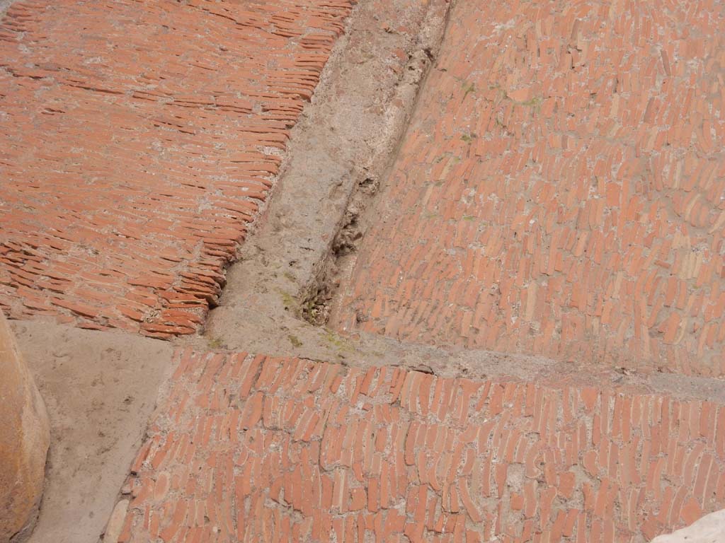 I.6.15 Pompeii. June 2019. Room 4, detail of terracotta impluvium. Photo courtesy of Buzz Ferebee