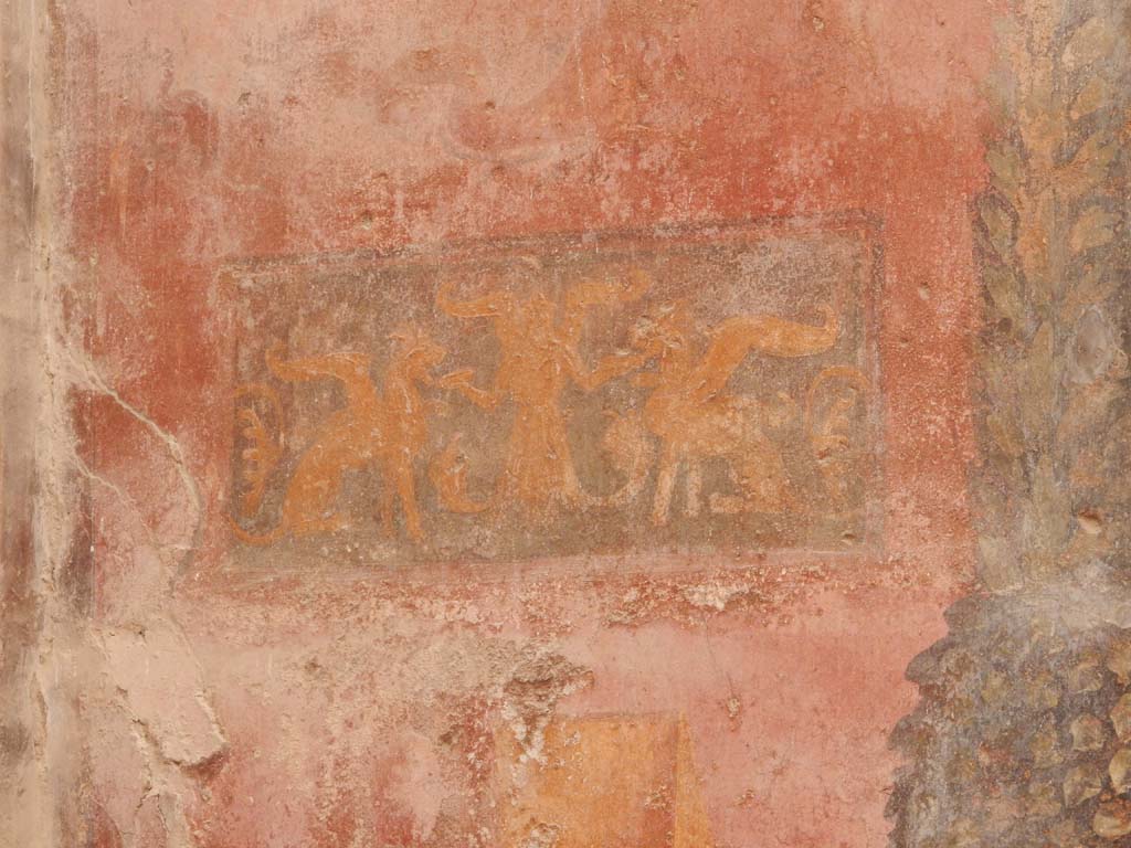 I.6.15 Pompeii. June 2019. Room 9, painted panel from west end of north wall of small garden. 
Photo courtesy of Buzz Ferebee.
