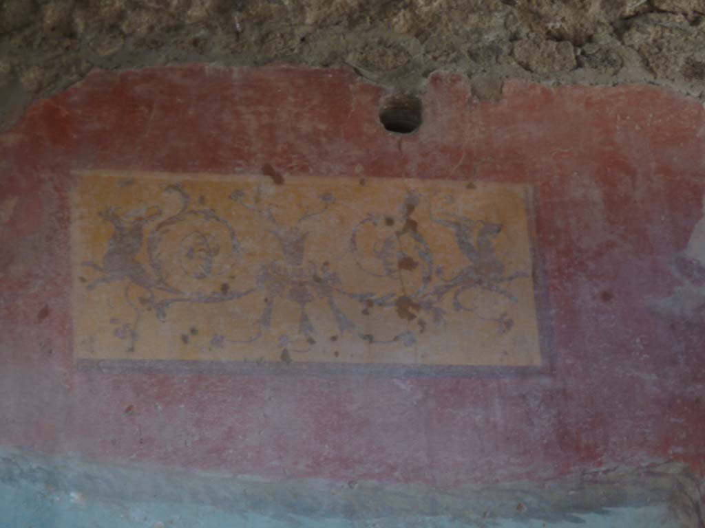 I.6.15 Pompeii. October 2014. Room 9, detail from upper north wall.    
Foto Annette Haug, ERC Grant 681269 DCOR
