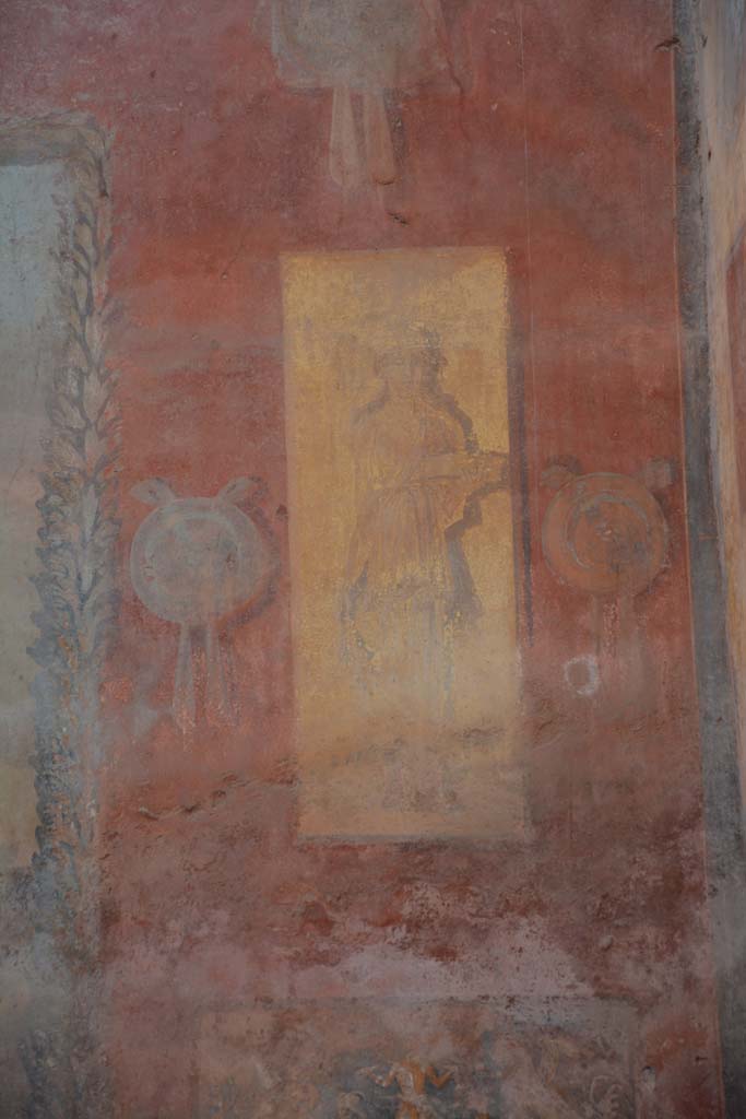 I.6.15 Pompeii. March 2019. Room 9, east end of north wall of small garden. 
Foto Annette Haug, ERC Grant 681269 DCOR

