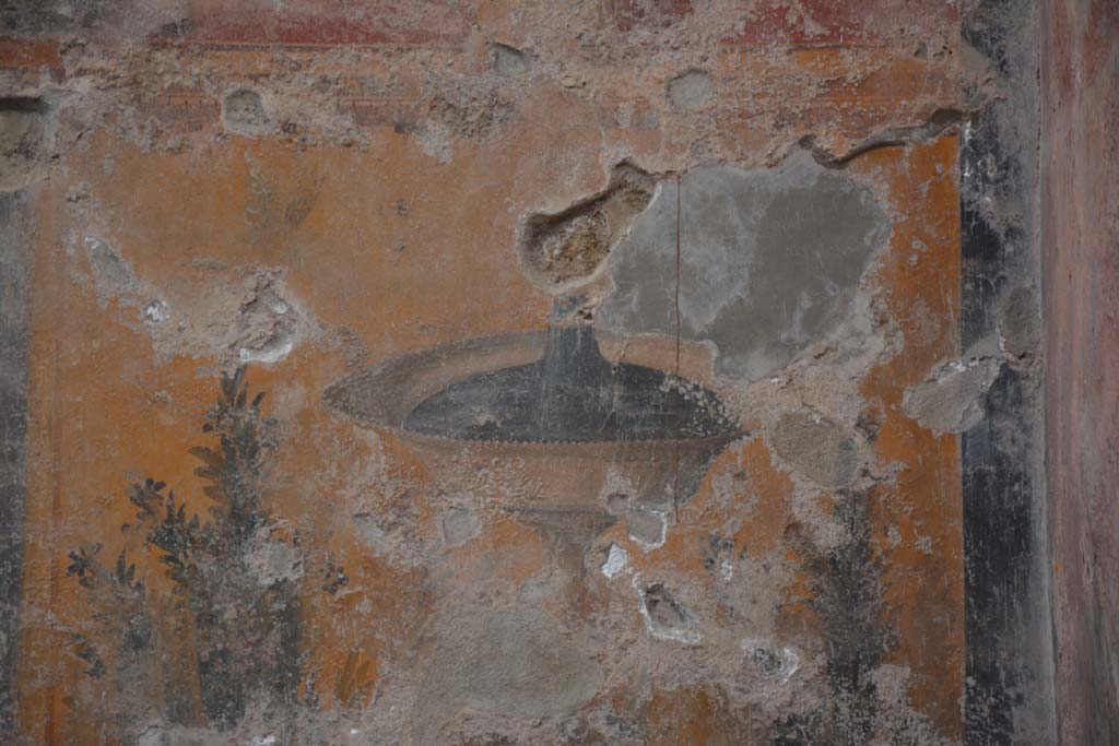 I.6.15 Pompeii. March 2019. Room 9, east end of north wall, detail of painting of fountain.   
Foto Annette Haug, ERC Grant 681269 DCOR

