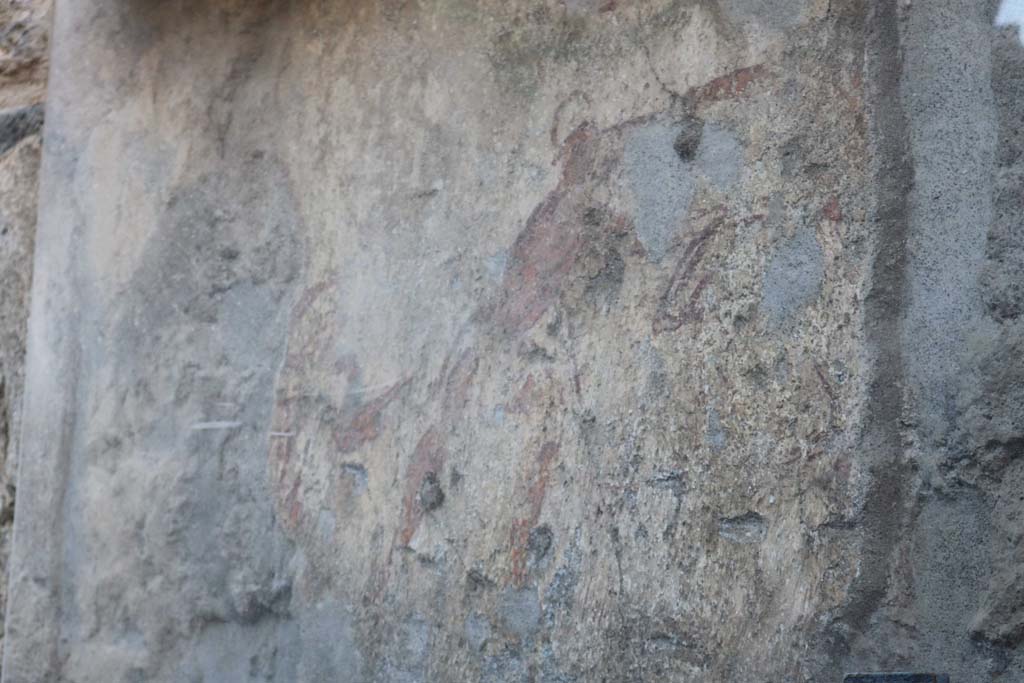 I.7.7 Pompeii. December 2018. Detail from left end of ancient combat wall painting. Photo courtesy of Aude Durand.
